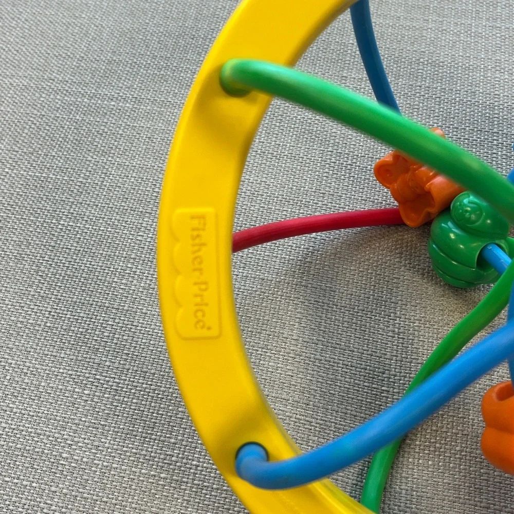 Vintage 1995 Fisher-Price Bead Maze Circular Activity Toy Sensory Primary Colors